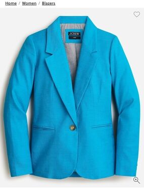 J. Crew Bright Turquoise Single-Button Women's Blazer